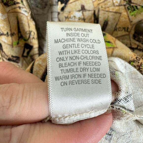 Christopher & Banks Paris Eiffel Tower 3/4 Sleeve Full Zip Linen Cotton Jacket L - Picture 8 of 8